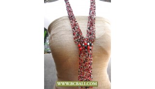 Multi Beaded Layer Necklaces Fashion Long